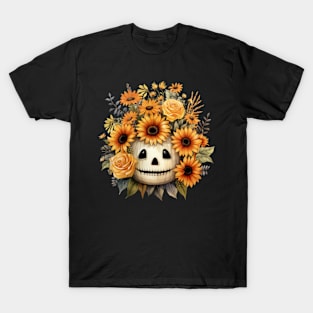 Halloween Scarecrow, Halloween Flowers T-Shirt